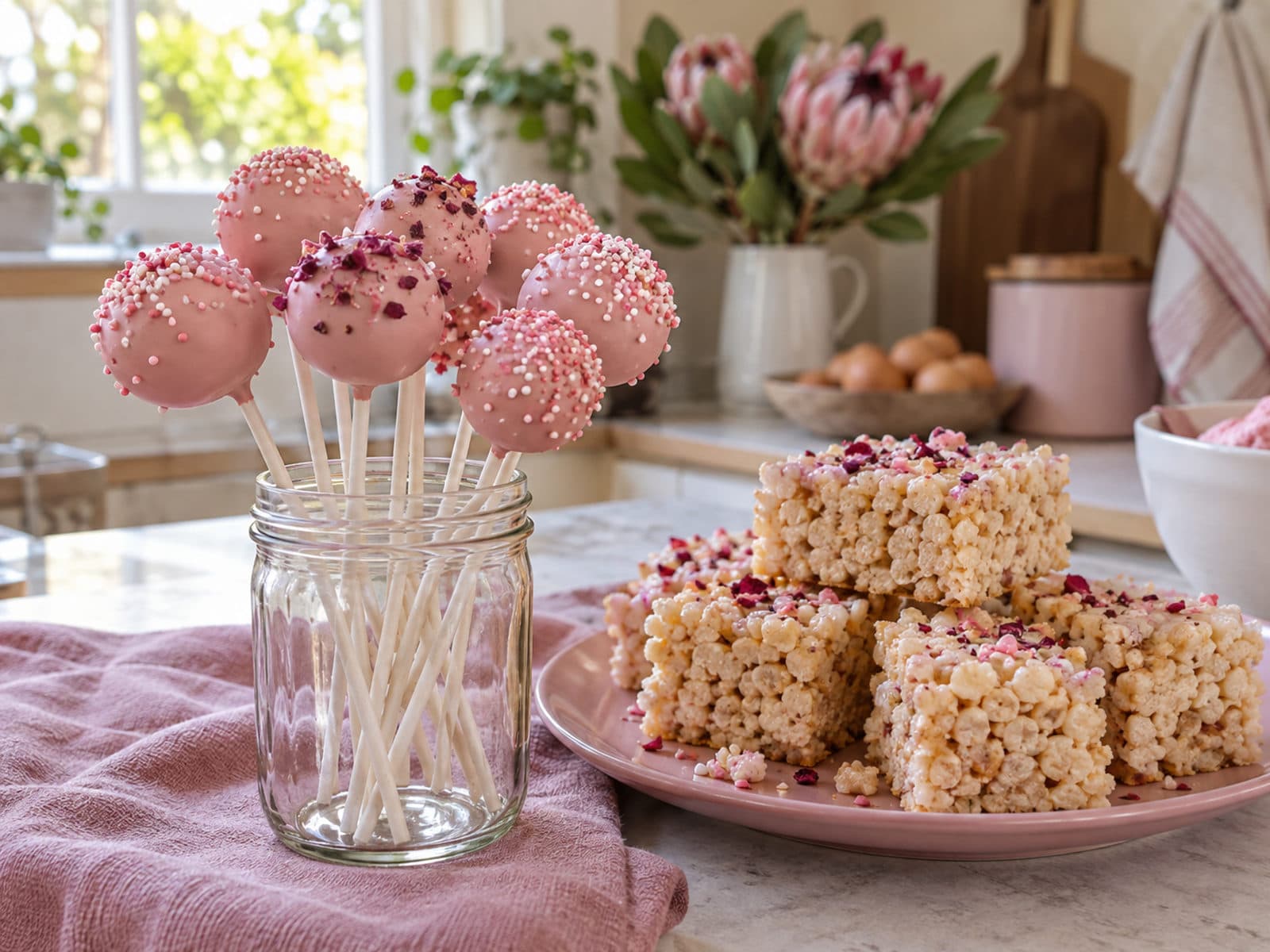 Cake pops and rice crispie treats